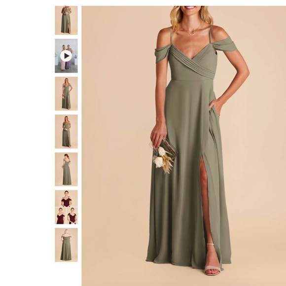 Birdy Grey Spence Convertible Dress with Slit - Thyme (Moss Green) - Size Small - Picture 1 of 7